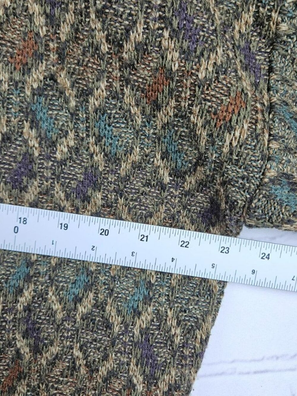 Gianfranco Ruffini Italy Large Multicolor Acrylic Sweater Mens Brown Y2K Style - Picture 9 of 11